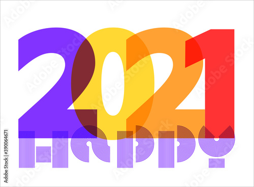 Conceptual logotype of happy and successful 2021 new year. Seasonal holidays flyers, calendars, covers, greetings and invitations cards, christmas themed congratulations or banners