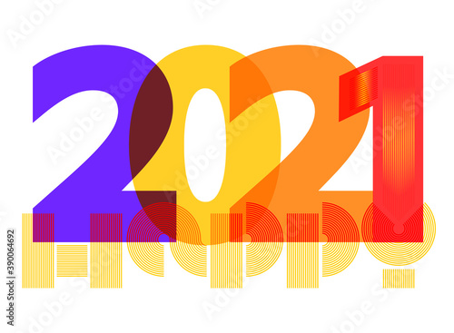Conceptual logotype of happy and successful 2021 new year. Seasonal holidays flyers, calendars, covers, greetings and invitations cards, christmas themed congratulations or banners