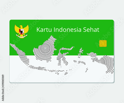 Kartu Indonesia Sehat (Health Insurance card from the Government of Indonesia) bpjs under the auspices of the BPJS vector illustration