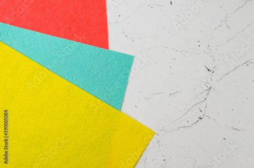 Mocap of colorful napkins on the textured surface of the table