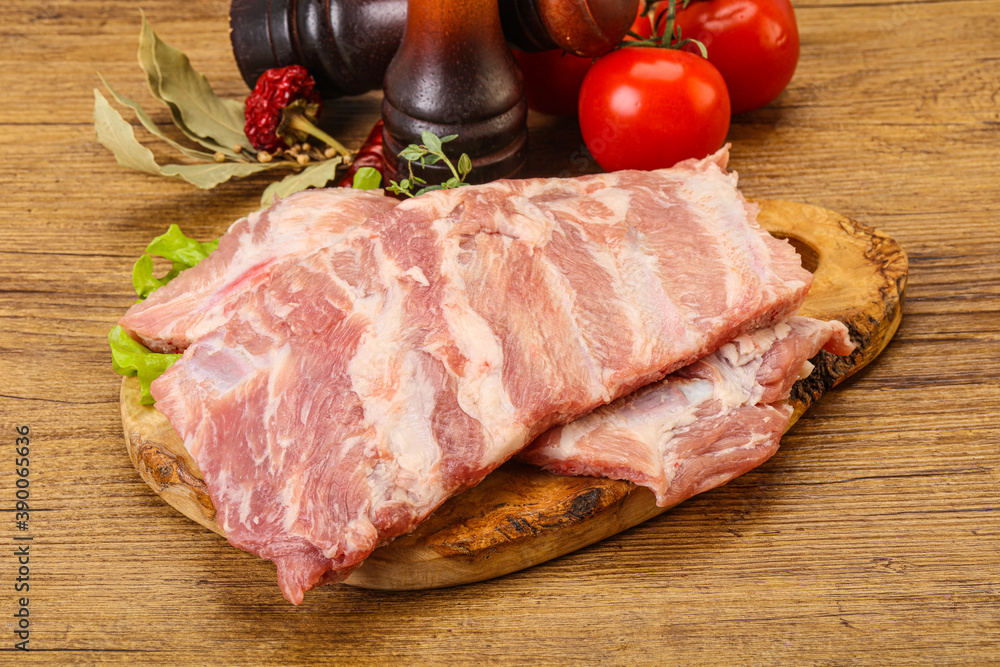 Raw pork ribs for cooking Raw pork ribs for cooking