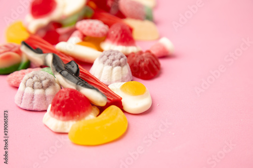 candy, sugar on pink background