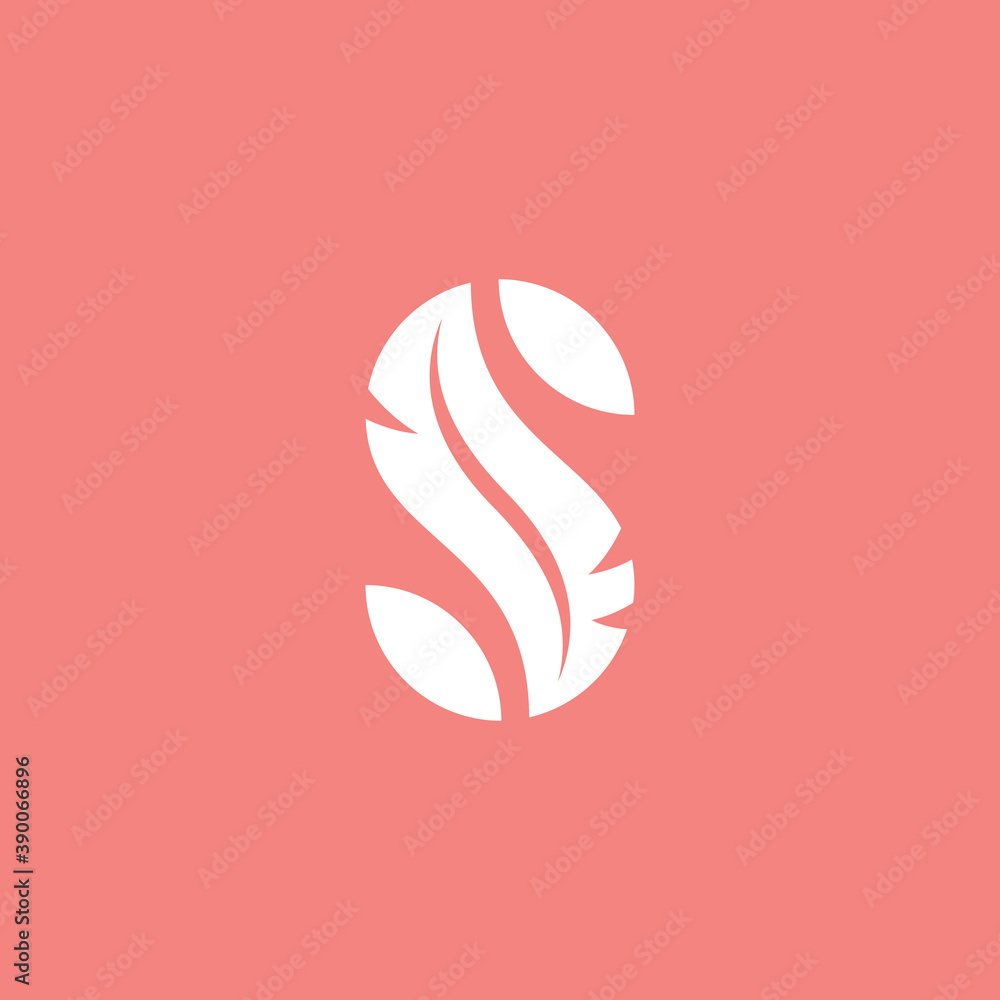 Obraz premium Vector Feather Letter S Logo