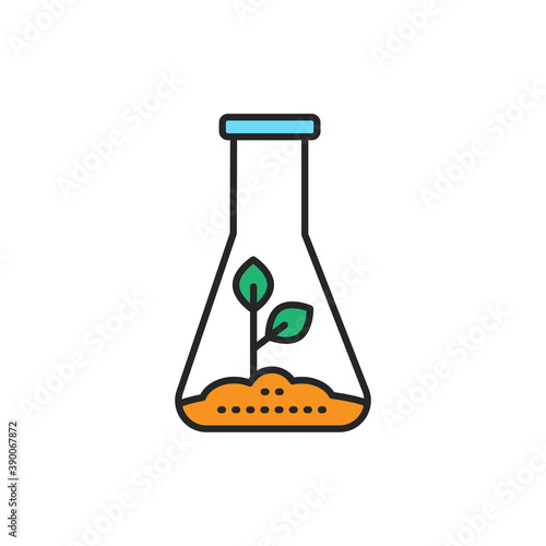 Growing plants in vitro color line icon. Pictogram for web page, mobile app, promo.