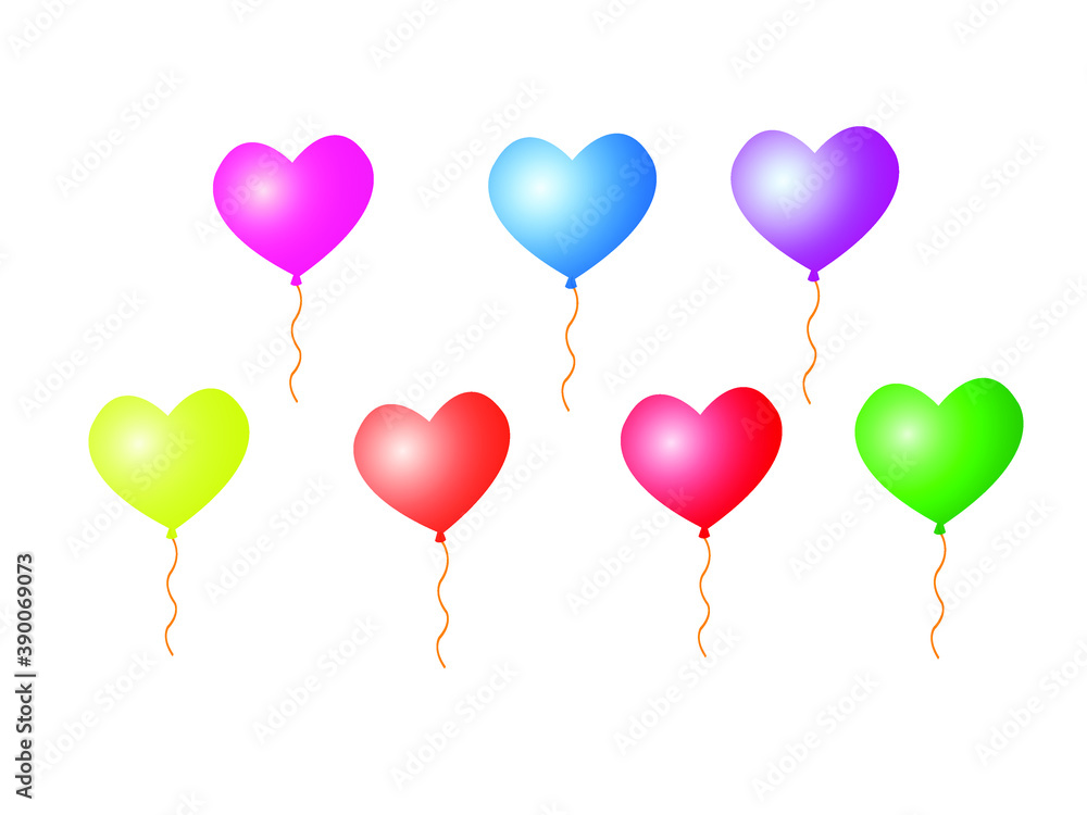 Fotografie colorful heart balloon Illustration Vector.