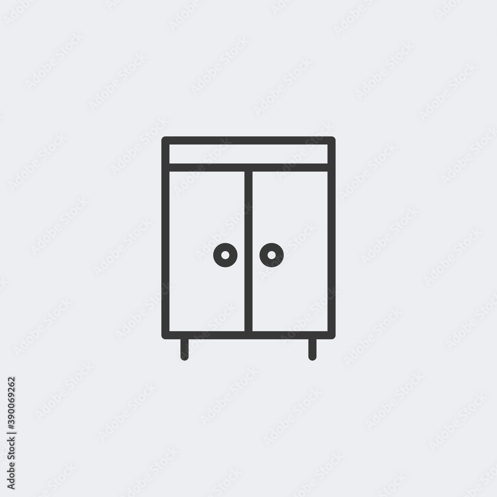 Wardrobe icon isolated on background. Furniture symbol modern, simple, vector, icon for website design, mobile app, ui. Vector Illustration Wardrobe icon isolated on background. Furniture symbol modern, simple, vector, icon for website design, mobile app, ui. Vector Illustration