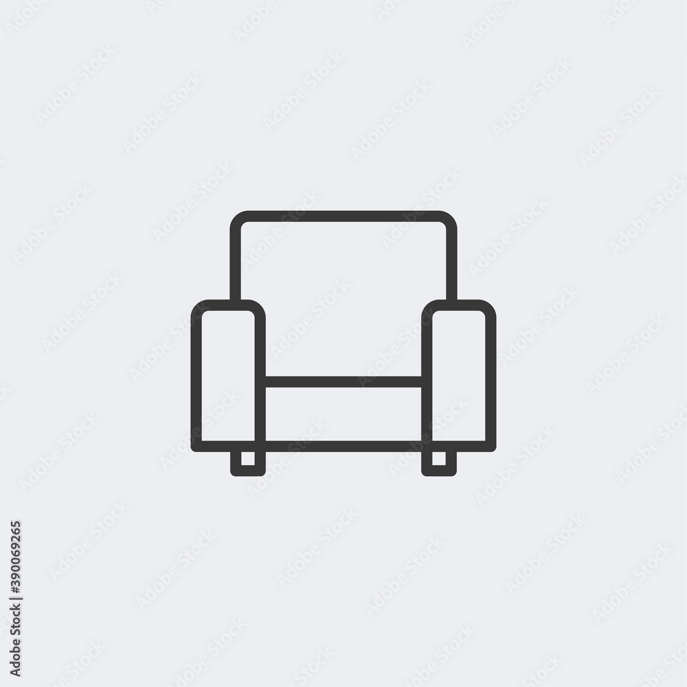 Armchair icon isolated on background. Furniture symbol modern, simple, vector, icon for website design, mobile app, ui. Vector Illustration Armchair icon isolated on background. Furniture symbol modern, simple, vector, icon for website design, mobile app, ui. Vector Illustration