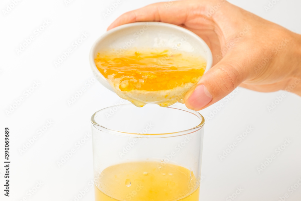Citron tea on a white background Citron tea on a white background