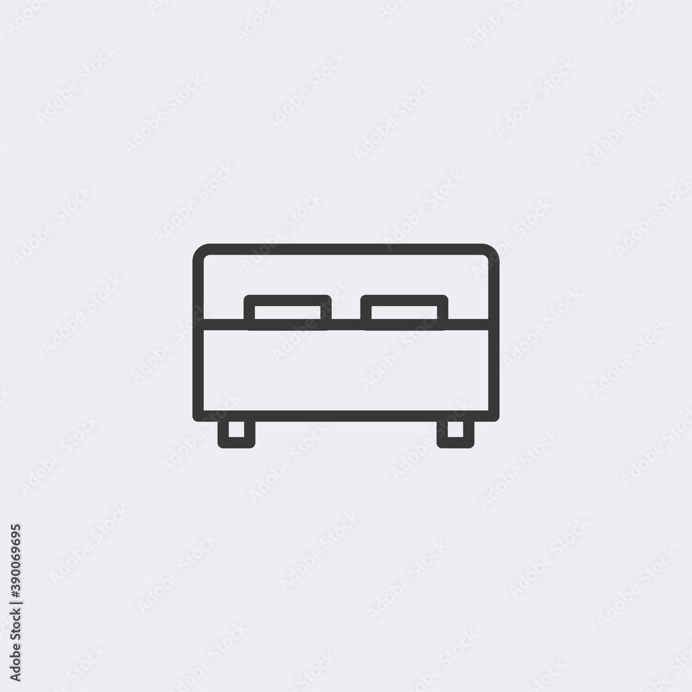 Double bed icon isolated on background. Furniture symbol modern, simple, vector, icon for website design, mobile app, ui. Vector Illustration Double bed icon isolated on background. Furniture symbol modern, simple, vector, icon for website design, mobile app, ui. Vector Illustration