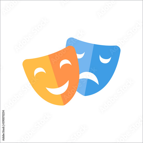 comedy and tragedy theater masks vector template