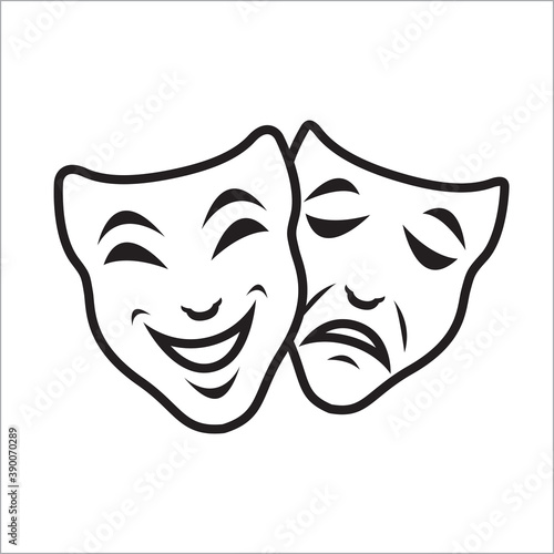 comedy and tragedy theater masks vector template