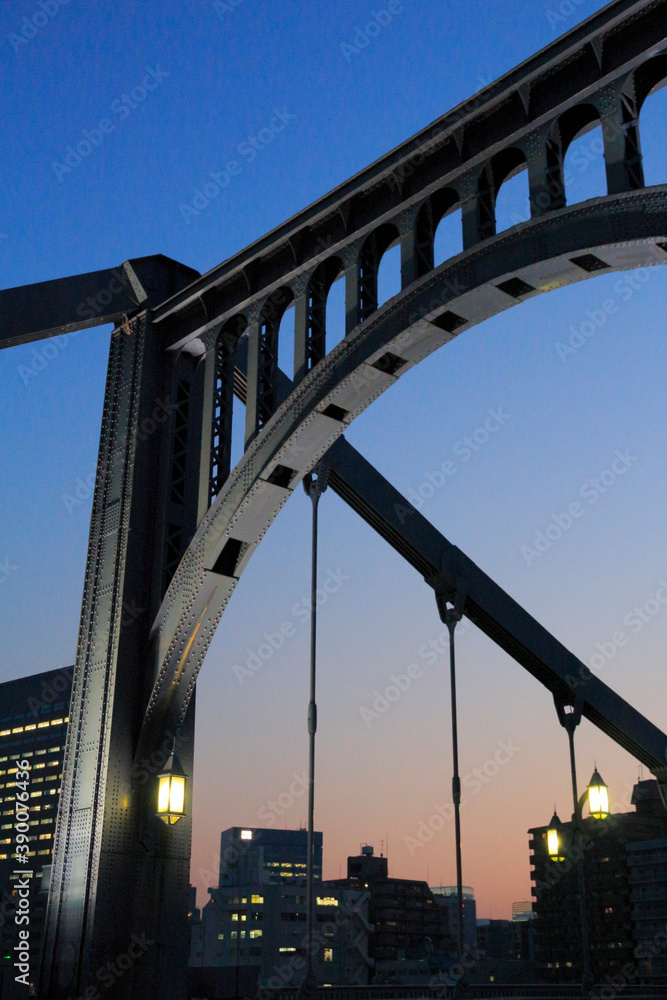 Obraz premium 清洲橋夕景夜景