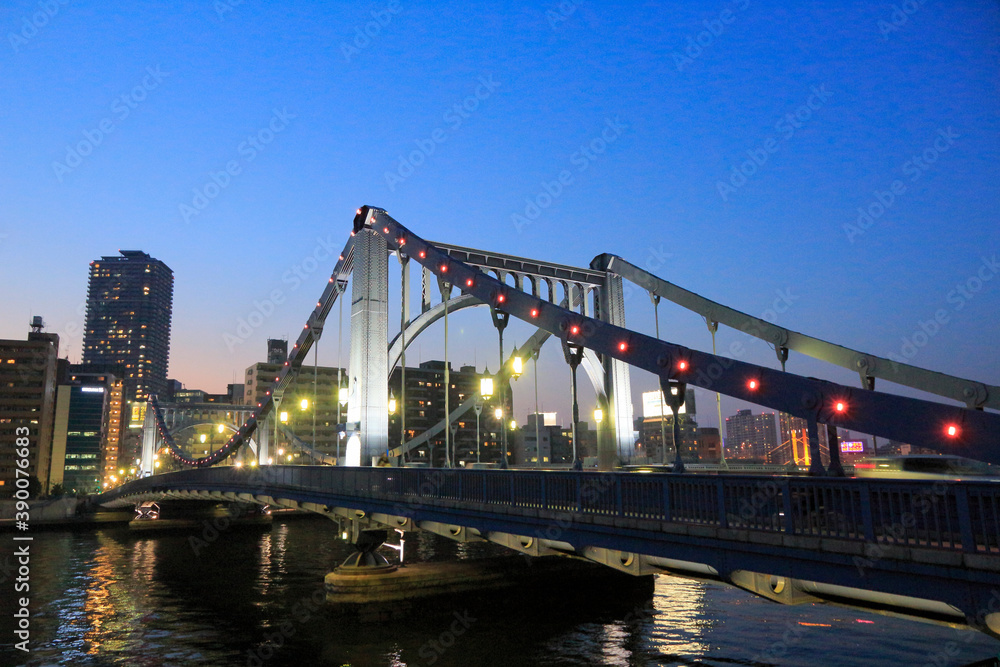 Fototapeta premium 清洲橋夕景夜景