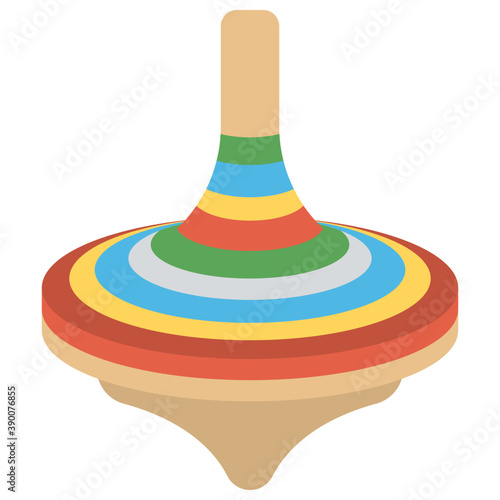 
A spinning toy top for kids, flat icon design
