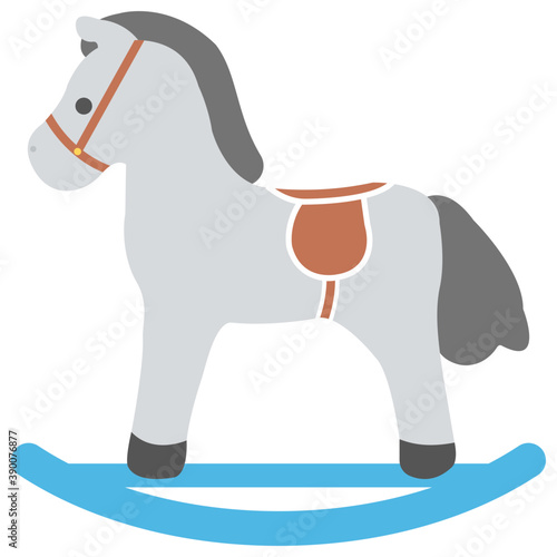 
A rocking horse flat icon design
