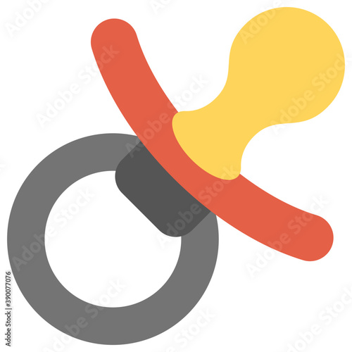 
A plastic or silicone nipple for babies to suck upon, a pacifier icon

