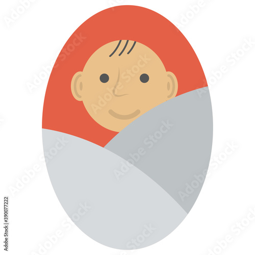 
Newborn baby boy wrapped in blanket 
