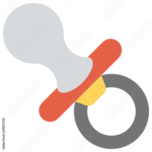
A plastic or silicone nipple for babies to suck upon, a pacifier icon
