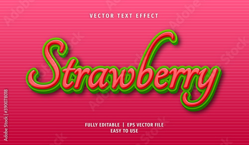 3D Strawberry Text effect, Editable Text Style