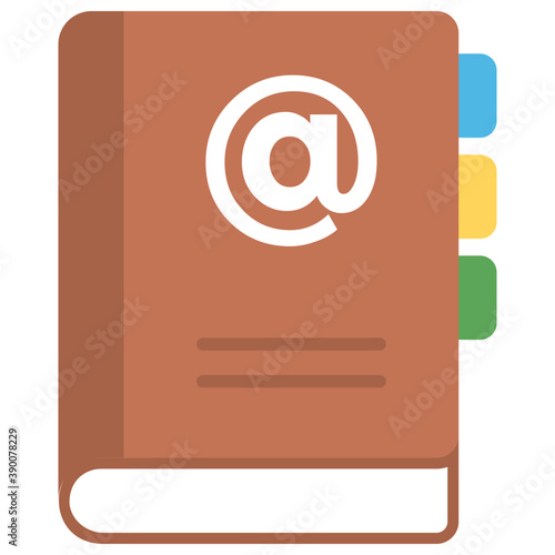 
Flat vector icon design of an address book
