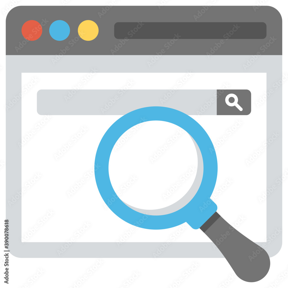 A website with magnifying glass over it symbolising web search engine
A website with magnifying glass over it symbolising web search engine
