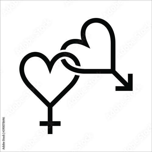 gender icon Male and female symbol set on white background color editable