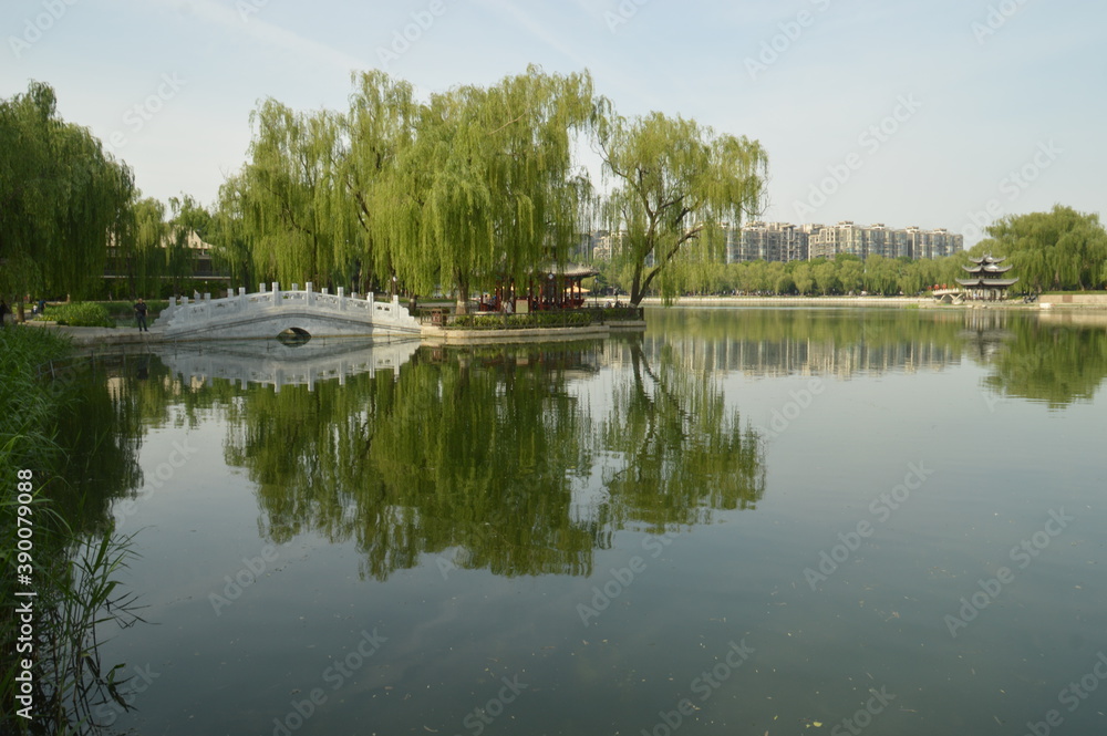 The beautiful architecture of the Qing and Ming Dynasty temples in the city of Beijing / Peking in China