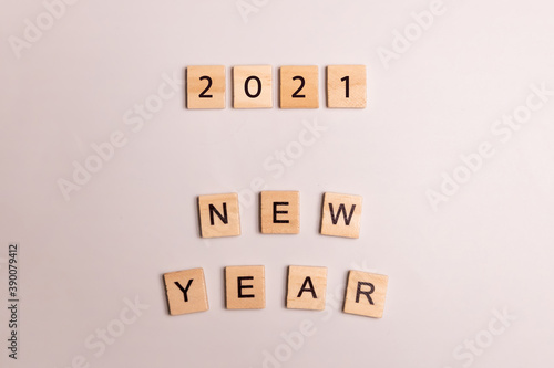 2021, new year, Letters, wood