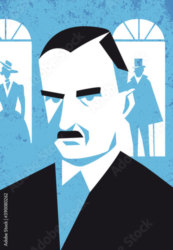 Thomas Mann vector illustration