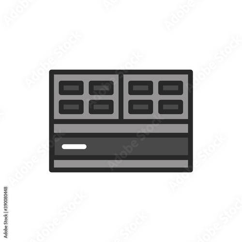 Foamed gypsum block color line icon. Pictogram for web page, mobile app, promo.