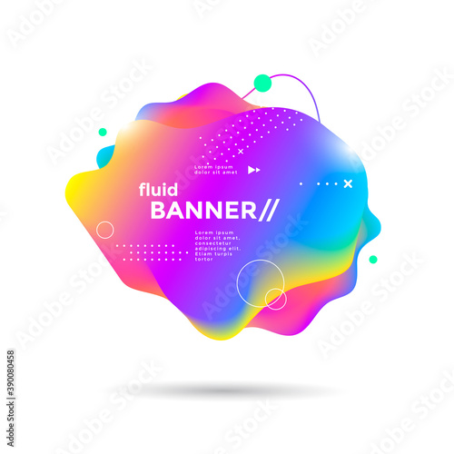 Creative design fluid banner with gradient shapes