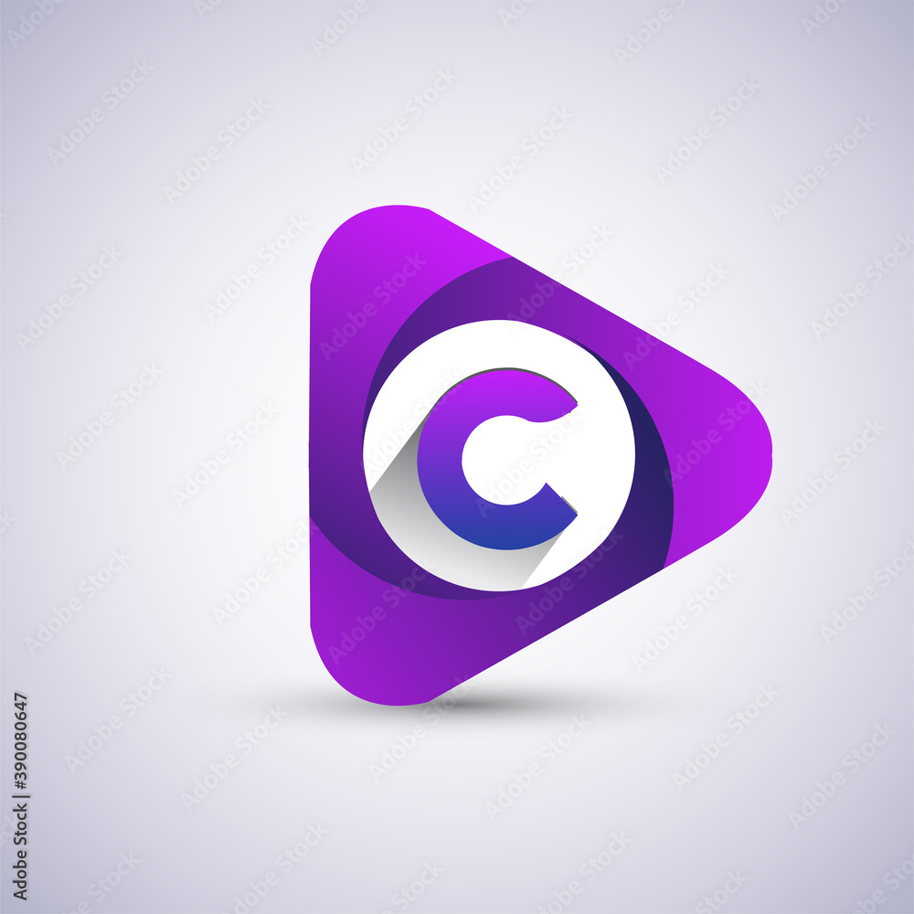 logo letter C rounded in the triangle shape, Vector design template elements for your Business or company identity. logo letter C rounded in the triangle shape, Vector design template elements for your Business or company identity.