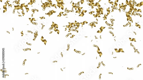 Chinese New Year motion graphic of a lot of confetti fall from the top on white background