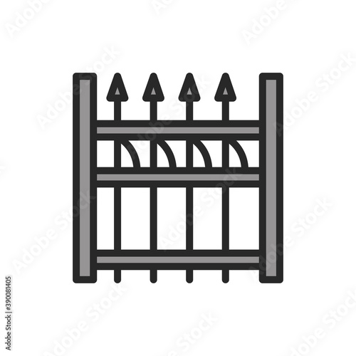 Aluminum Fence color line icon. Pictogram for web page, mobile app, promo.