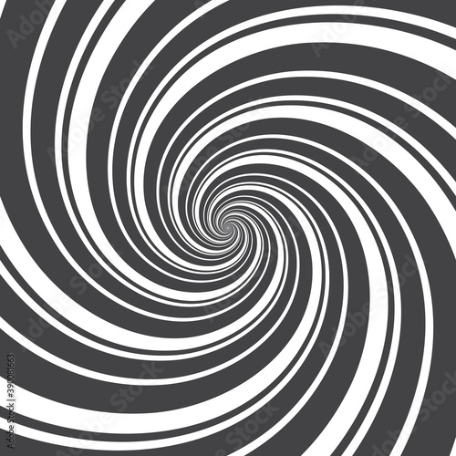 Template of Abstract Spiral Background. Black Spirals from Different Thicknesses on a White Background. Monochrome Vector Template