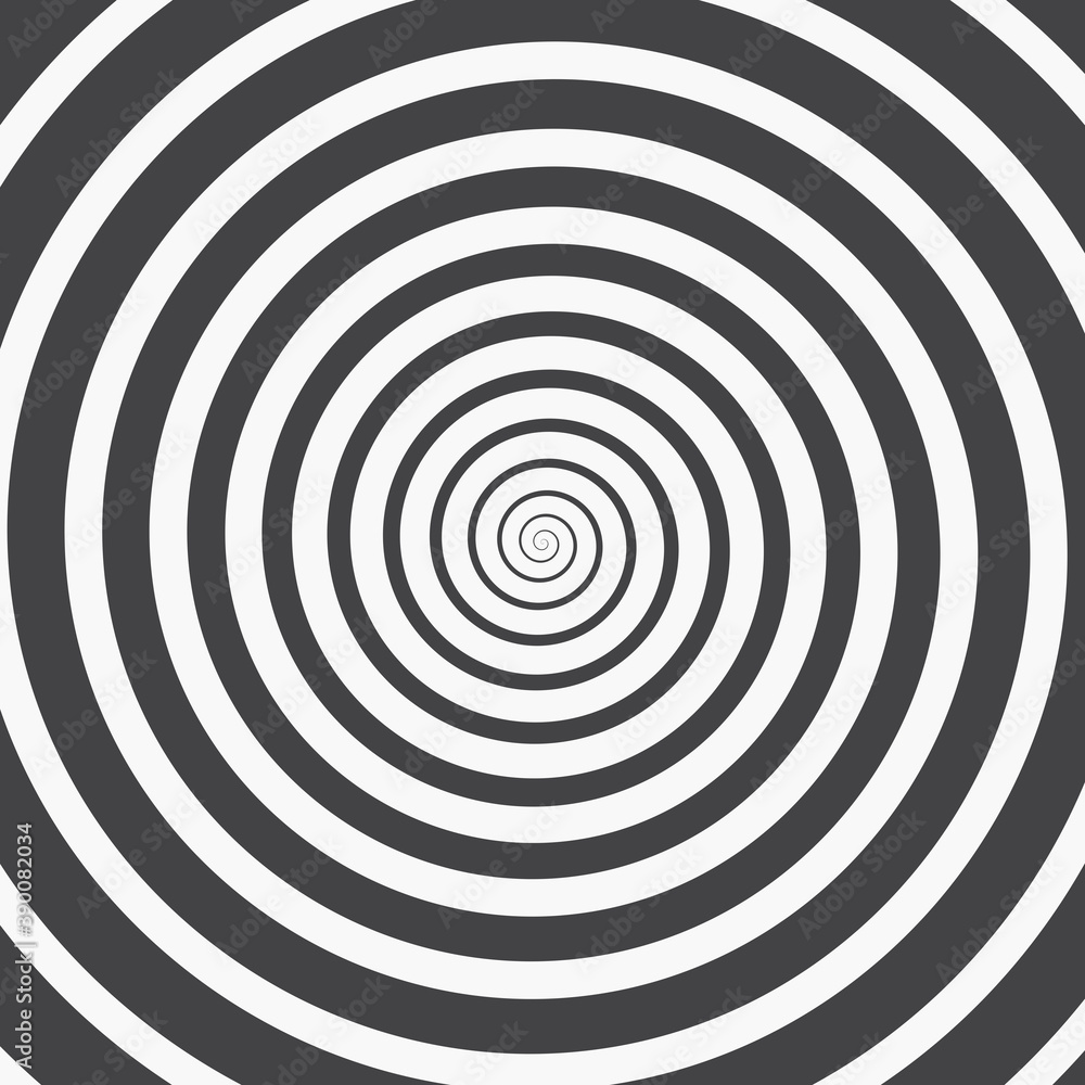 Hypnotic Spiral Background. Monochrome Vector Template Hypnotic Spiral Background. Monochrome Vector Template