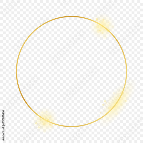 Gold glowing circle frame