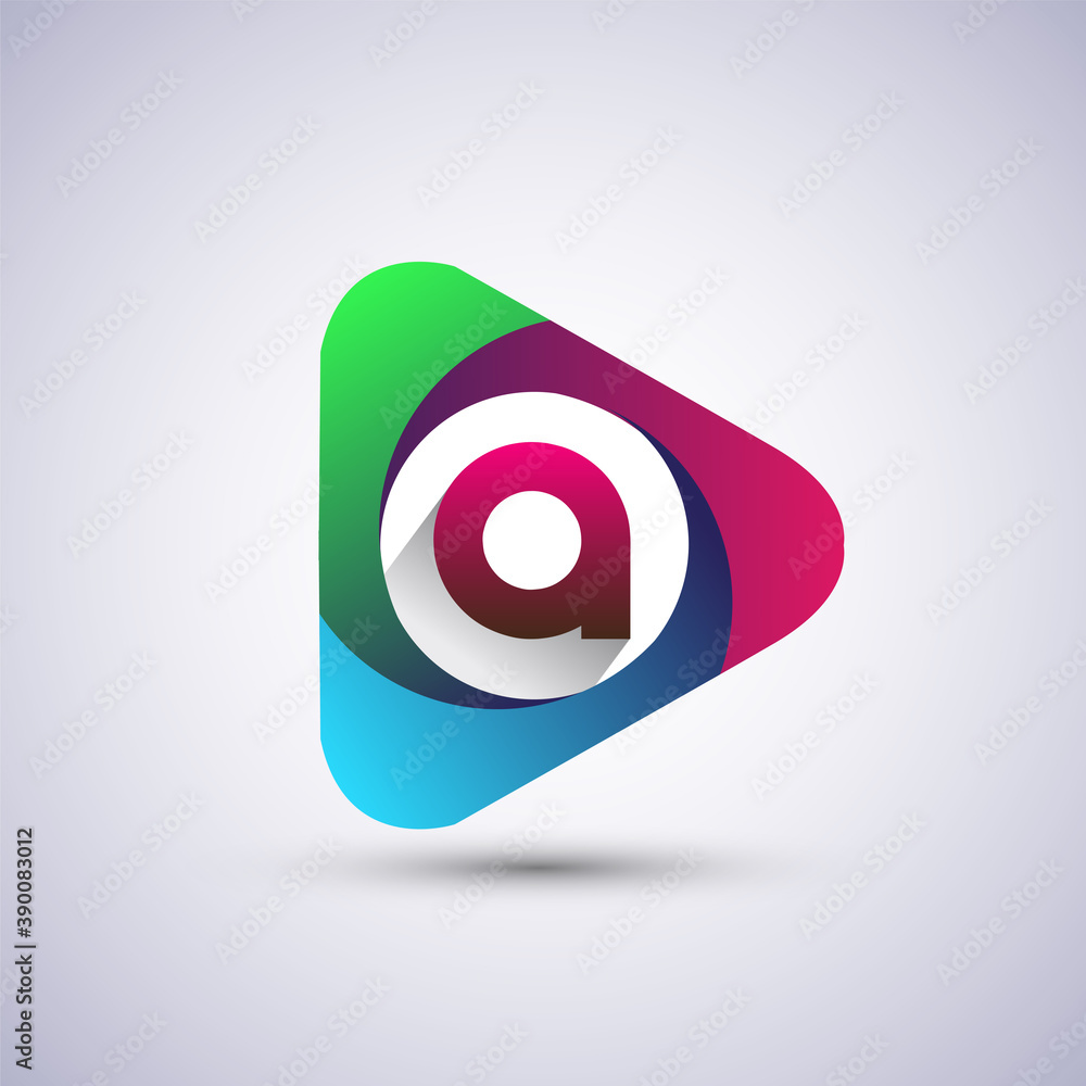 A letter colorful logo in the triangle shape, Vector design template elements for your Business or company identity. A letter colorful logo in the triangle shape, Vector design template elements for your Business or company identity.