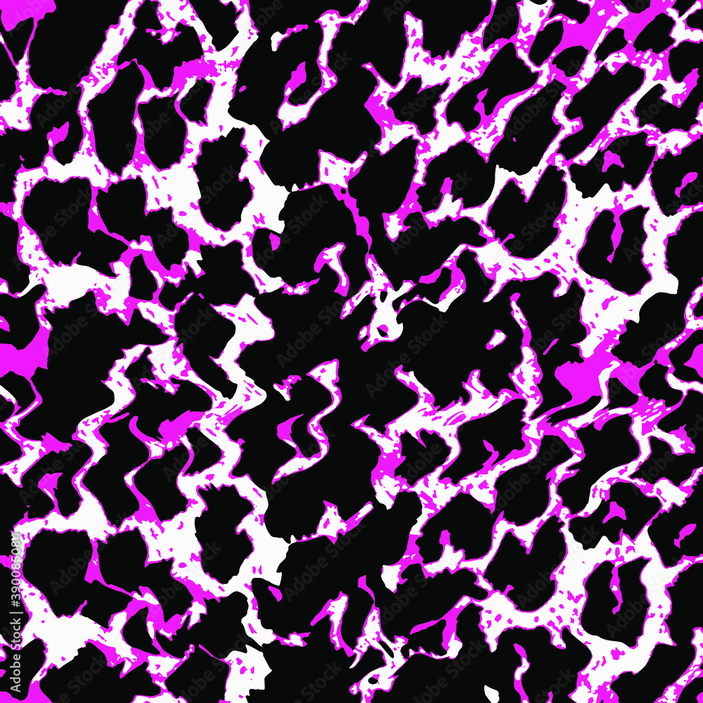 Obraz premium Hand Drawn Abstract Camouflage Cheetah Leopard Leather Animal Skin Geometric Shapes Repeating Vector Pattern Isolated Background