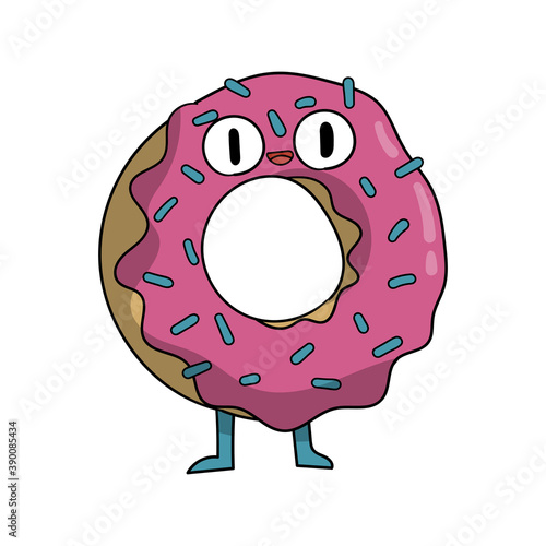 Cute donut food cortoon illustration photo