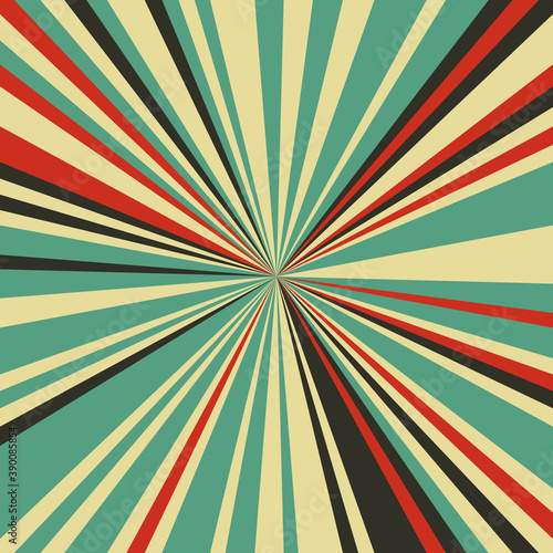Abstract Color Burst Background. Retro Colorful Radial Rays Background. Vector Illustration