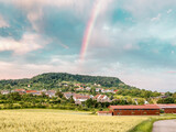 Regenbogen über Herrenberg in Baden-Württemberg
