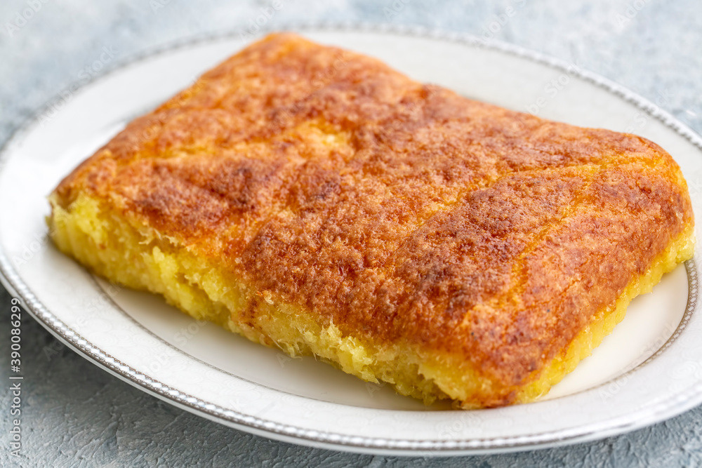 Turkish Dessert Baked Cheese halva / Peynir Helvasi Stock Photo Adobe