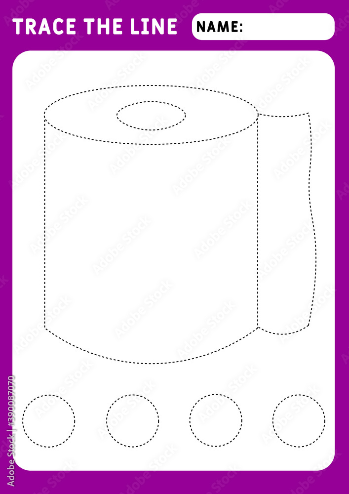 toilet paper. Educational children game. Preschool worksheet for