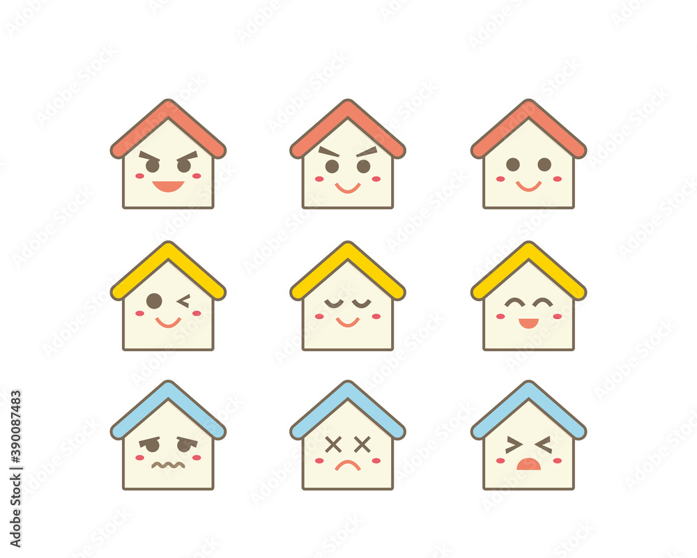 Vector illustration set of a house, remodeling, new construction
