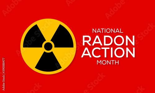 Vector illustration on the theme of National Radon action month observed each year during January.