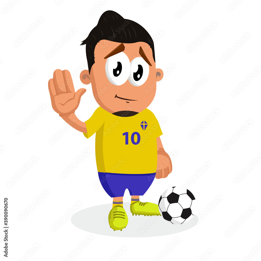 Sweden national football players mascot goodbye pose. Sweden national football players mascot goodbye pose.