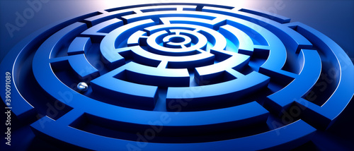 Huge Blue Circular Maze