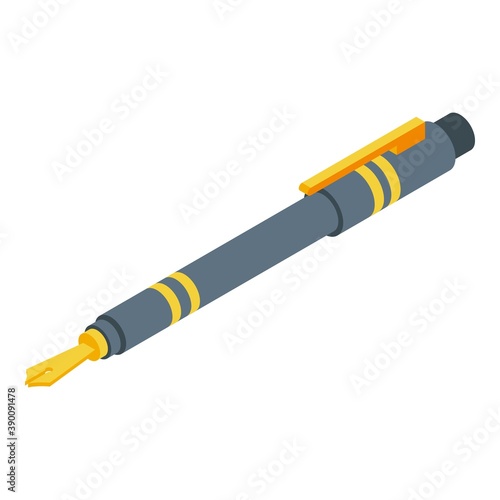 Ink pen icon. Isometric of ink pen vector icon for web design isolated on white background
