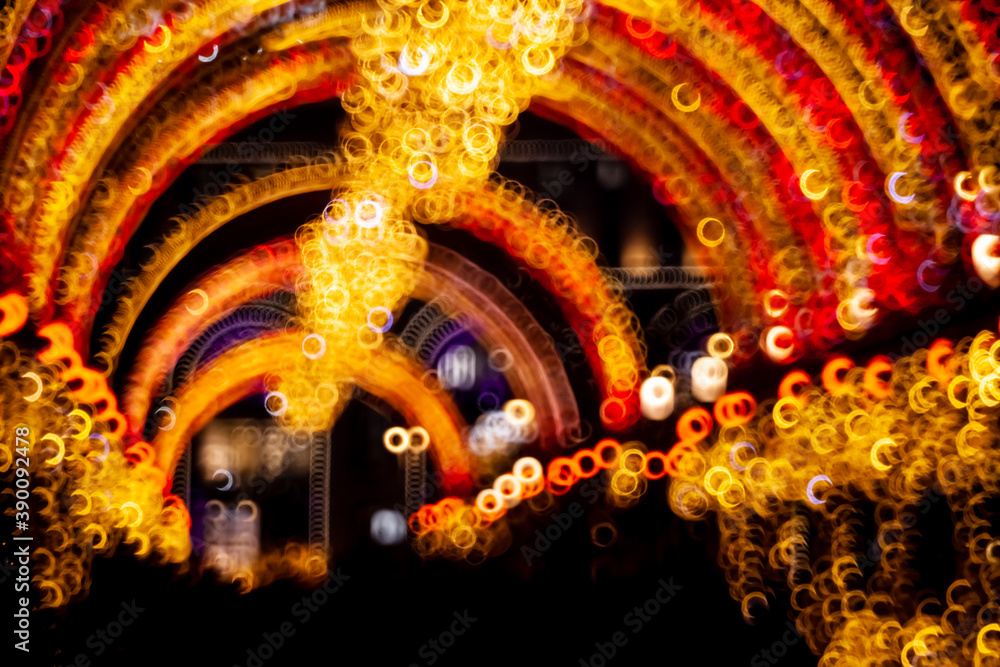 festive illumination of Moscow for Christmas. Image is out of focus. defocusing.